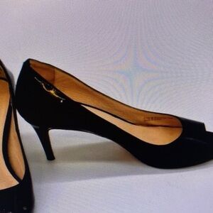 Cole Haan Black Peep Toe Heels